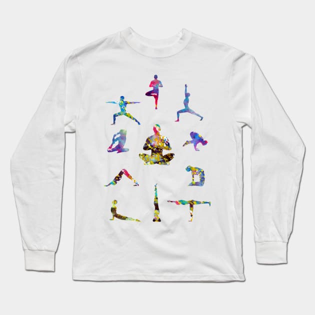 Yoga for men Long Sleeve T-Shirt by erzebeth